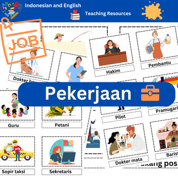 Preview of Bahasa Indonesia: Pekerjaan_ Flash cards about jobs in Indonesian language