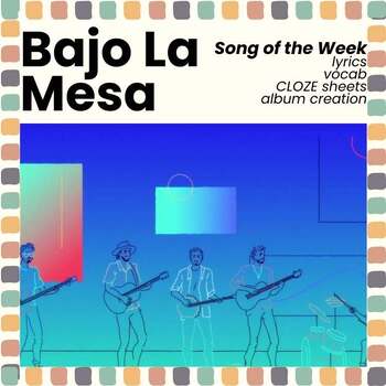Preview of Bajo La Mesa Spanish Song Activity Packet (Sebastian Yatra and Morat)