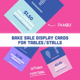 Bake Sale Display Cards for Tables/Stalls