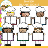 Baker Kids Holding Blank Signs Clip Art