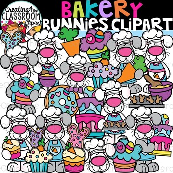 Preview of Bakery Bunnies Clipart {Easter Clipart}