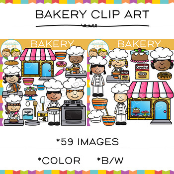 Preview of Baker Kids Working In The Bakery Clip Art - Baking Sequencing Clip Art