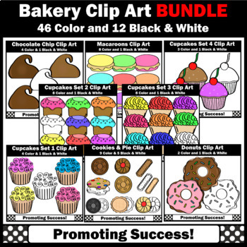 Download Bakery Clip Art Bundle Digital Donuts Cupcakes Cookie Clipart For Commercial Use