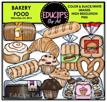 Preview of Bakery Food Clip Art Bundle {Educlips Clipart}