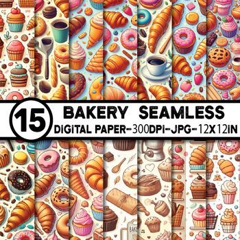 Preview of Bakery Seamless Digital Papers