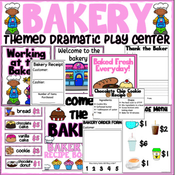Preview of Bakery Themed Dramatic Play for 3K, Pre-K, Preschool, and Kindergarten