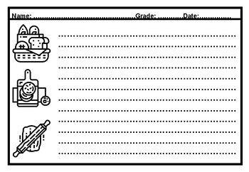 Preview of Bakery Writing Paper #31, Baking Distance Learning