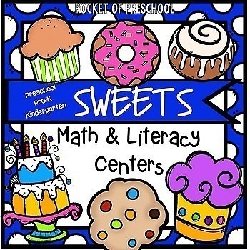 Preview of Bakery Sweets Math and Literacy Centers for Preschool, Pre-K, and Kinder