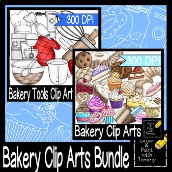 Preview of Bakery treats kitchen and cooking themed clip art bundle