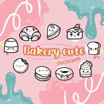 Preview of doodle fonts-Bakery cute