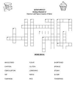 Baking Chemistry Crossword Puzzle by DiaNeRD123 TpT
