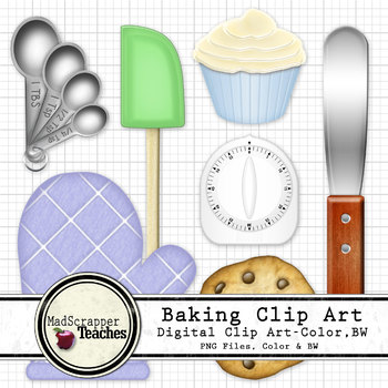 Preview of Baking Clip Art Digital Clipart Color and Black and White
