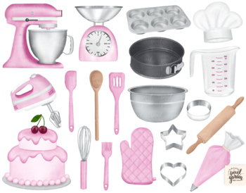 Cooking Tools Clipart, Cute Kitchen Items, Kitchen Tools, Chef, Bakery,  Baking Tools, Clipart, Clip Art, Commercial Use