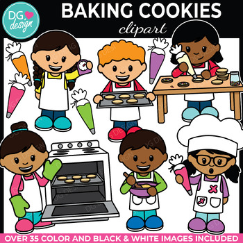 Preview of Baking Cookies Clipart | Kids Cooking | Little Chef