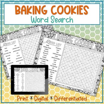Preview of Baking Cookies Word Search Puzzle Activity