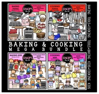 Preview of Baking & Cooking Clip Art Mega Bundle {Educlips Clipart}