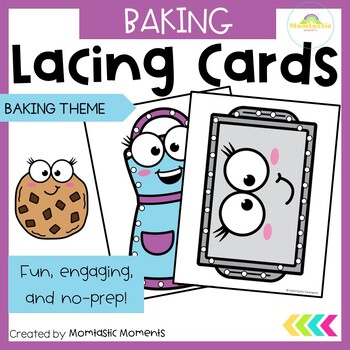 Preview of Baking Lacing Cards for Fine Motor Skills - Whisk into Hands-On Learning Fun