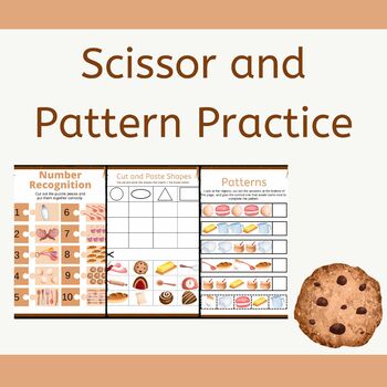 Baking PreK No Prep Worksheets with Cookies, Cakes, and Baking Supplies