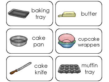 Preview of Baking Printable Flashcards. Preschool Culinary Arts.