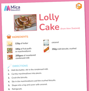 Preview of Baking Project for ESL learners - NZ Lolly Cake (no oven needed)