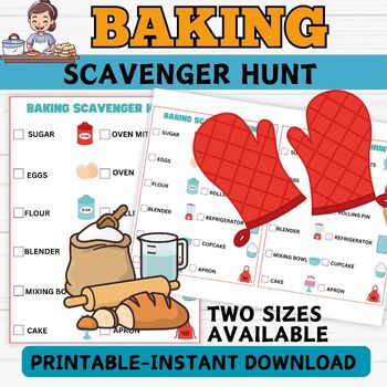 Preview of Baking Scavenger Hunt- Baking Activity Printable