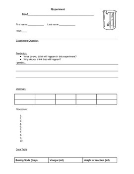 Baking Soda Vinegar Lab Worksheets Teaching Resources Tpt