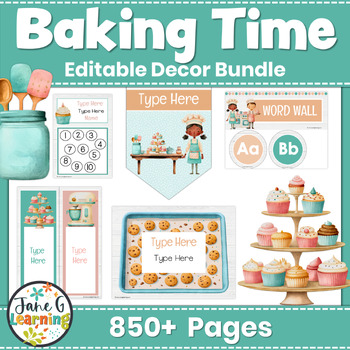 Preview of Baking Theme Classroom Decor | Editable Cooking Decor | Cooking Theme Decor
