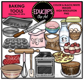 Preview of Baking Tools Clip Art Bundle {Educlips Clipart}