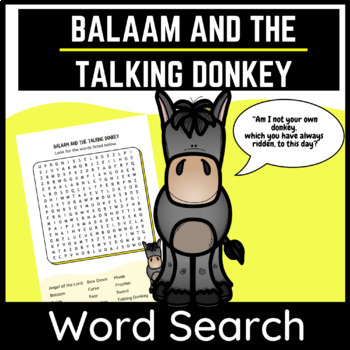 Preview of Balaam and the Talking Donkey Bible Word Search