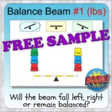 Balance Beam 1 (81 BOOM CARDS - weights in lbs) FREE SAMPLE