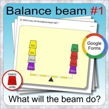 Preview of Balance Beam 1: Weights & scales Google forms distance learning practice (kgs)