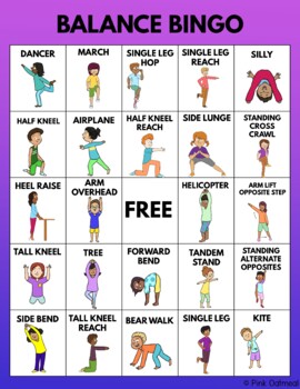 Balance Bingo by Pink Oatmeal | TPT