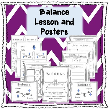 Preview of Balance Lesson and Posters