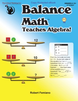 Preview of Balance Math Teaches Algebra! - Computational & Algebraic Reasoning for Gr 4-12+