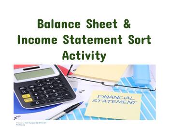 Preview of Balance Sheet and Income Statement Sort Activity