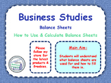 Balance Sheets - Finance - Business Studies - PPT & Tasks