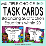 Task Cards | Balance Subtraction Equations | Within Twenty