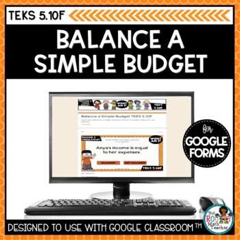 Preview of Balance a Simple Budget | Digital Math Task Cards