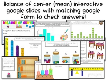 Preview of Balance of Center | Mean as Fair Share Interactive Google Slides w/ Google Form