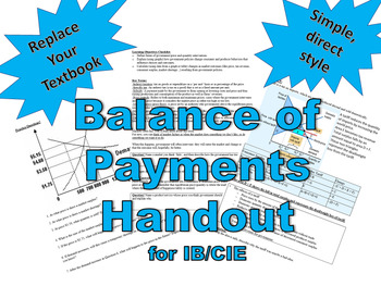 Preview of Balance of Payments - IB/CIE economics handout