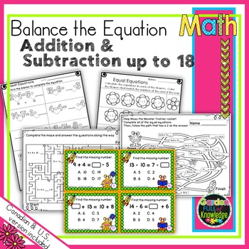 Preview of Balance the Equation - Adding and Subtracting 