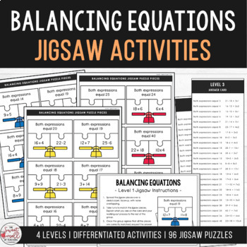 Preview of Balance the Equation - Equivalent Number Sentence Jigsaw Activity