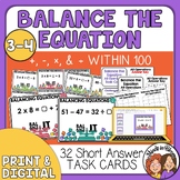 Balance the Equation Task Cards Addition, Subtraction, Mul