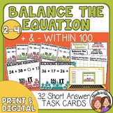 Balancing Equations Task Cards - Addition & Subtraction wi