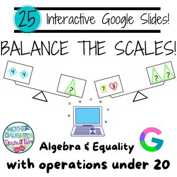Preview of Balance the Scales - Algebra/Equality with Addition and Subtraction Under 20