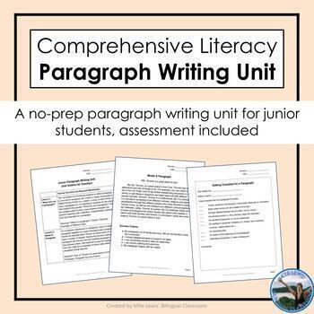 Preview of Balanced Literacy Paragraph Writing Unit