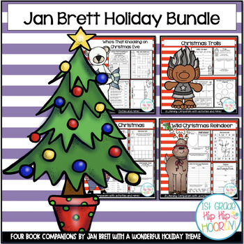 Preview of Book Companions Bundle for Jan Brett Holiday Stories with Activities and Crafts