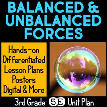 Preview of Balanced & Unbalanced Forces 3rd Grade NGSS 5E Lesson Plan Activities & Lab