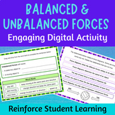 Balanced and Unbalanced Forces | Digital Review Activity f