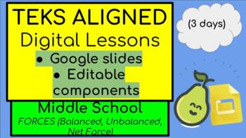 Preview of Balanced and Unbalanced Forces Interactive Lesson 8th